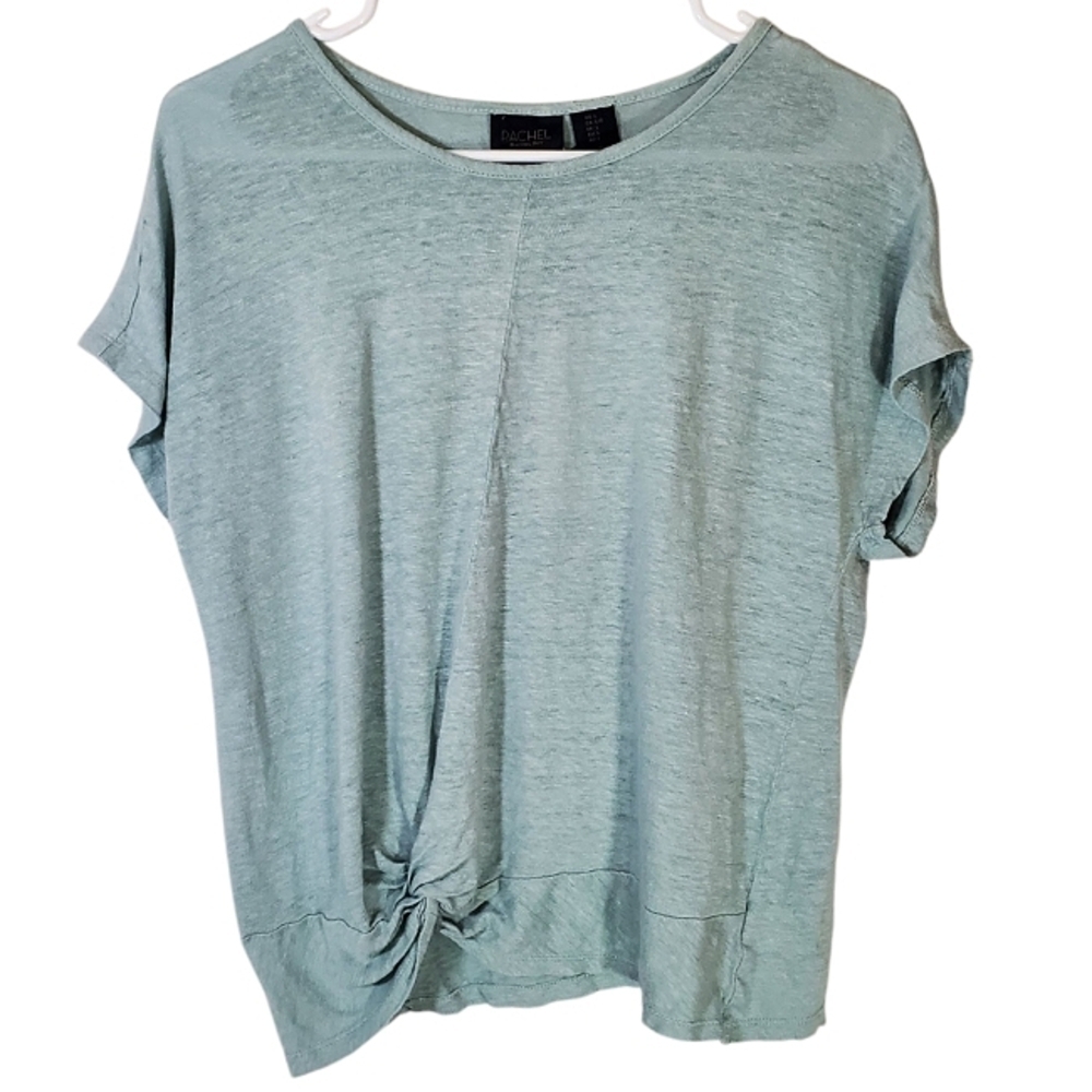 2272 * RACHEL Rachel Roy Linen Twist Front Top Light Blue Size L NWT
